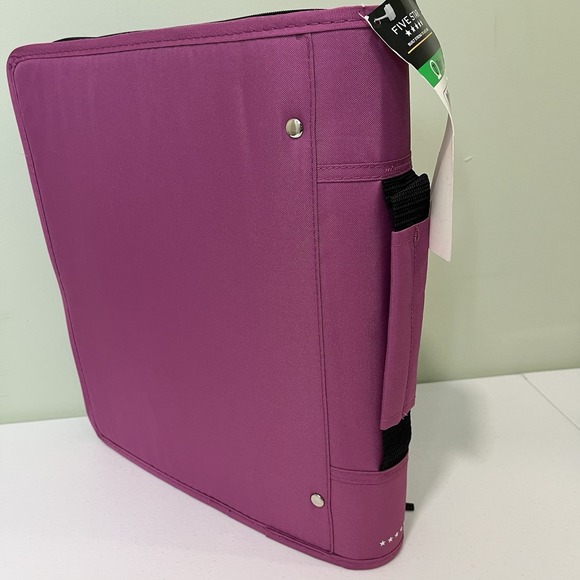 New Five Star Multi Access Zipper 3 Ring Binder 2" Pink Purple File Folder - Picture 2 of 6